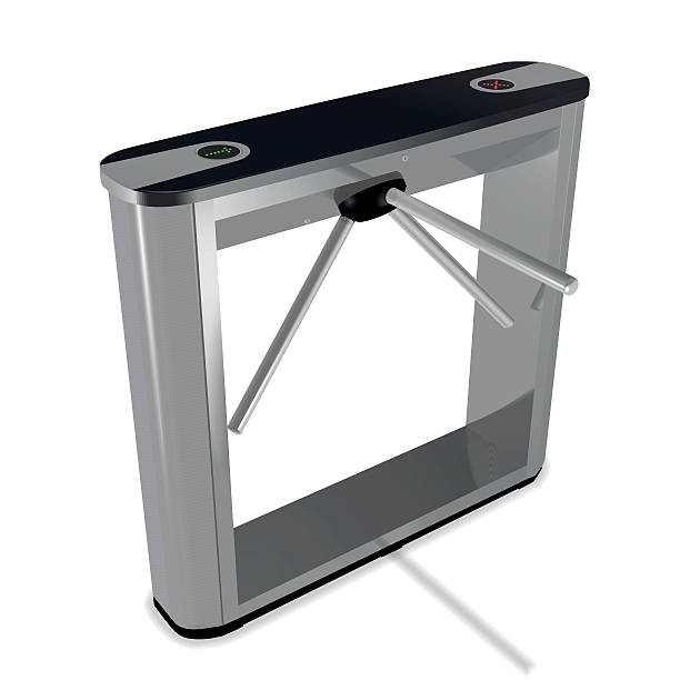 3D box tripod turnstile vector illustration isolated on white background