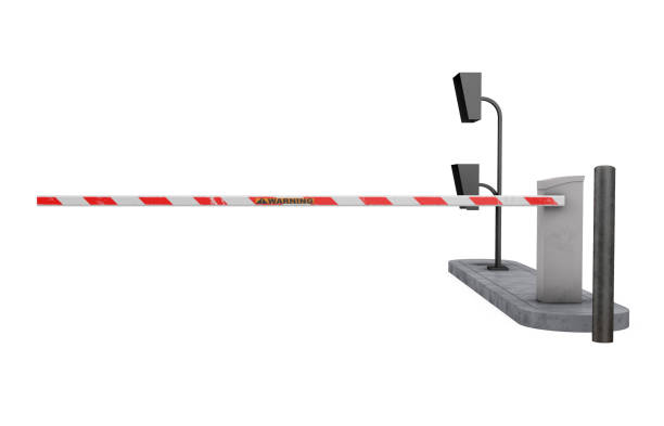 Parking Gate Barrier isolated on white background. 3D render